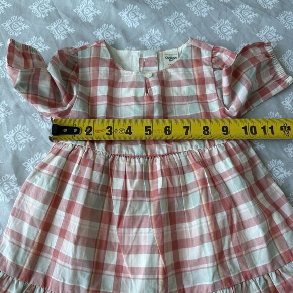 Baby Girls OshKosh Dress w/ Bloomers Multicolored Coral Plaid Lined Sz 12M NWOT - Picture 4 of 6
